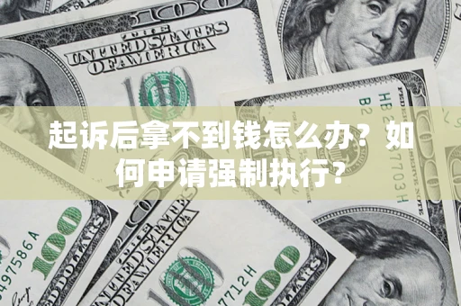 武汉起诉后拿不到钱怎么办？如何申请强制执行？